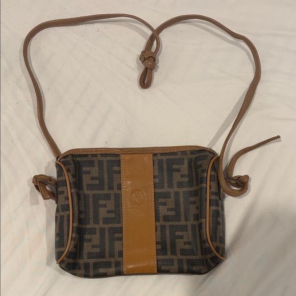 Fendi Handbags - Fendi Black and Brown Crossbody Bag AUTHENTIC